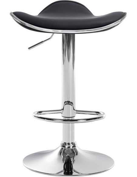 Tabouret de bar moderne en Polyuréthane Noir Métal Argenté Brillant Capano - 5