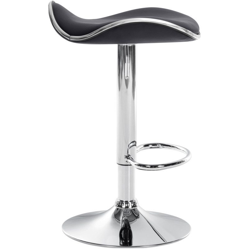 Tabouret de bar moderne en Polyuréthane Noir Métal Argenté Brillant Capano - 6