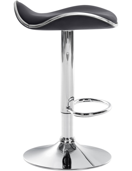 Tabouret de bar moderne en Polyuréthane Noir Métal Argenté Brillant Capano - 6