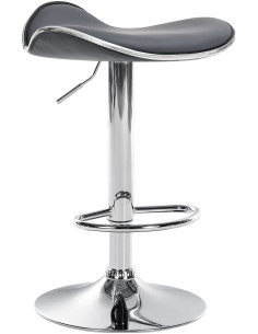 Tabouret de bar moderne en Polyuréthane Gris Métal Argenté Brillant Capano - 1