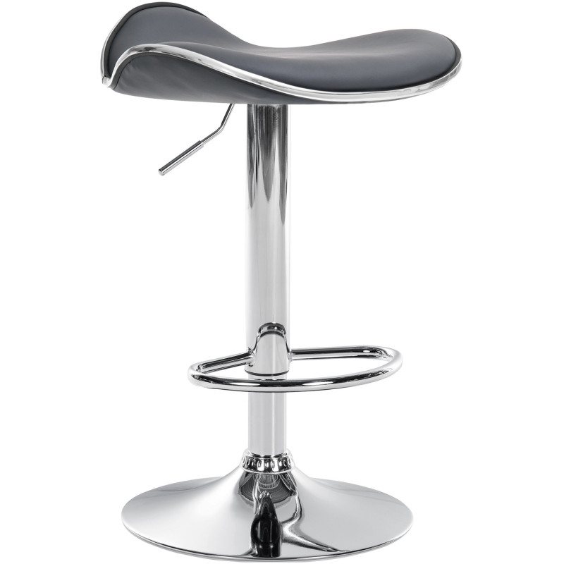 Tabouret de bar moderne en Polyuréthane Gris Métal Argenté Brillant Capano - 1