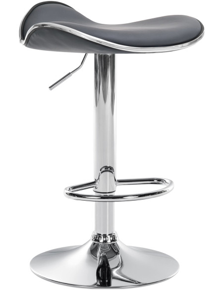 Tabouret de bar moderne en Polyuréthane Gris Métal Argenté Brillant Capano - 1