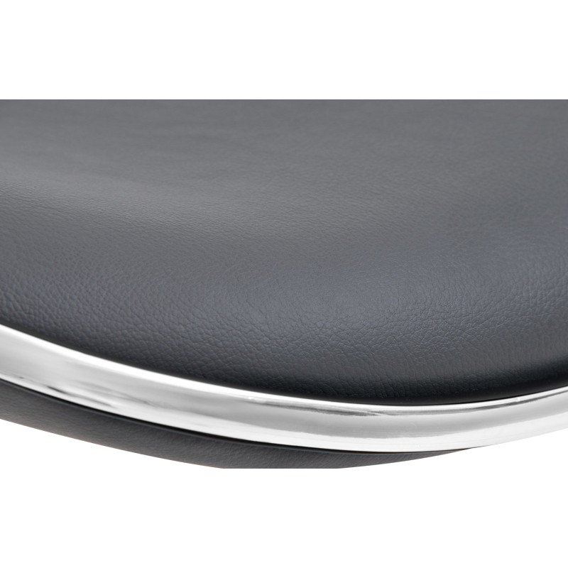 Tabouret de bar moderne en Polyuréthane Gris Métal Argenté Brillant Capano - 2