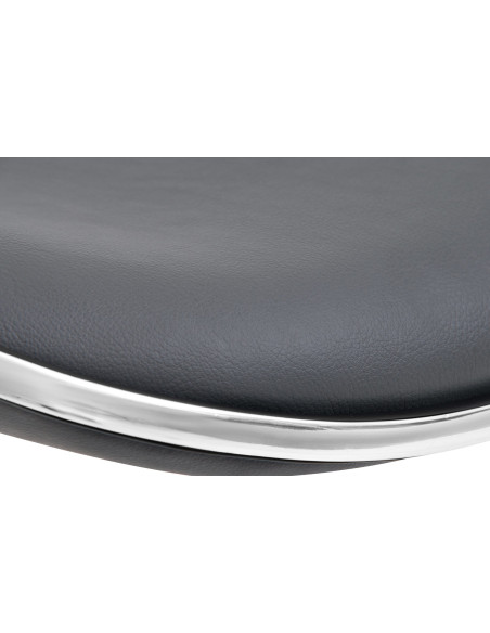 Tabouret de bar moderne en Polyuréthane Gris Métal Argenté Brillant Capano - 2