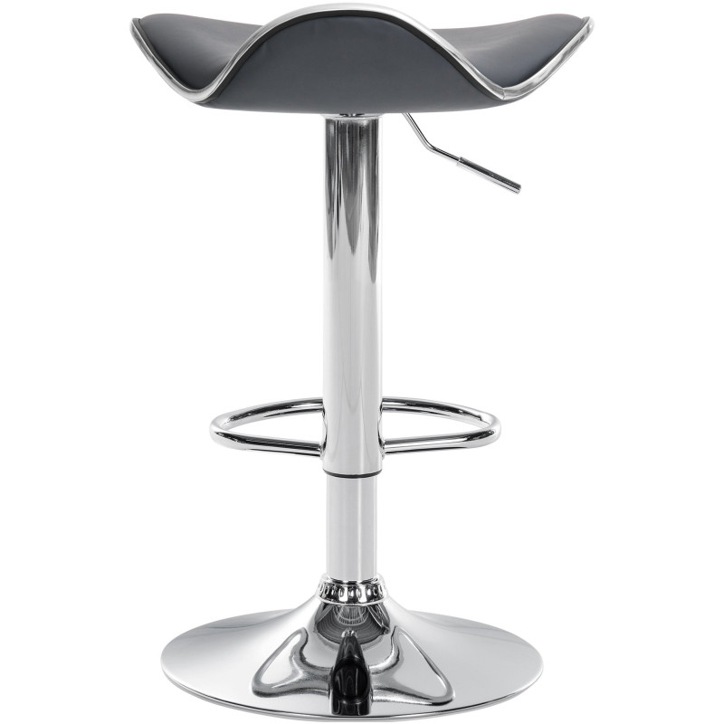 Tabouret de bar moderne en Polyuréthane Gris Métal Argenté Brillant Capano - 4