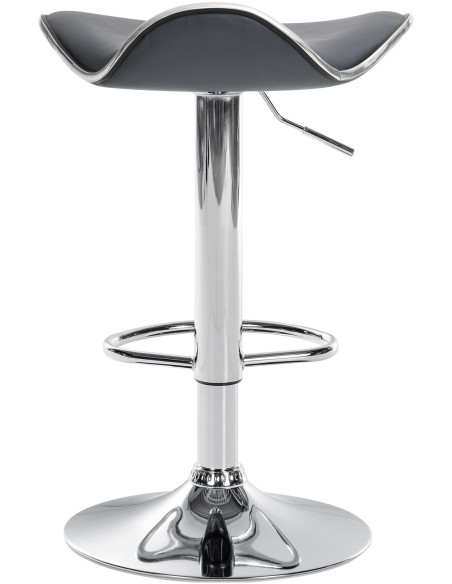 Tabouret de bar moderne en Polyuréthane Gris Métal Argenté Brillant Capano - 4