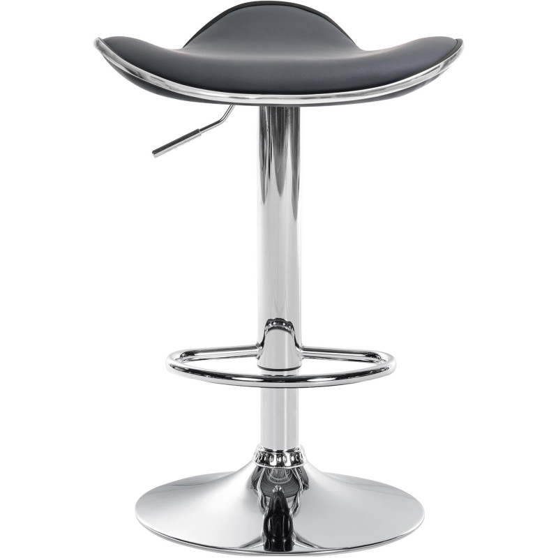Tabouret de bar moderne en Polyuréthane Gris Métal Argenté Brillant Capano - 5