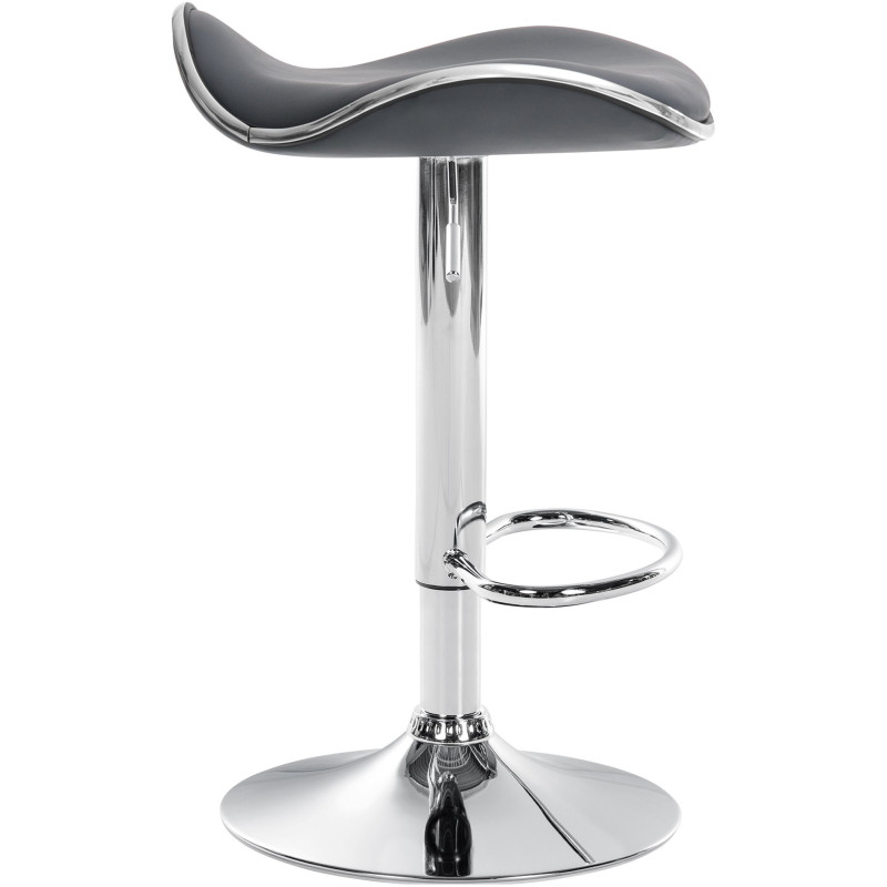 Tabouret de bar moderne en Polyuréthane Gris Métal Argenté Brillant Capano - 6