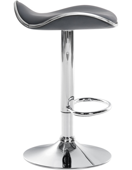 Tabouret de bar moderne en Polyuréthane Gris Métal Argenté Brillant Capano - 6