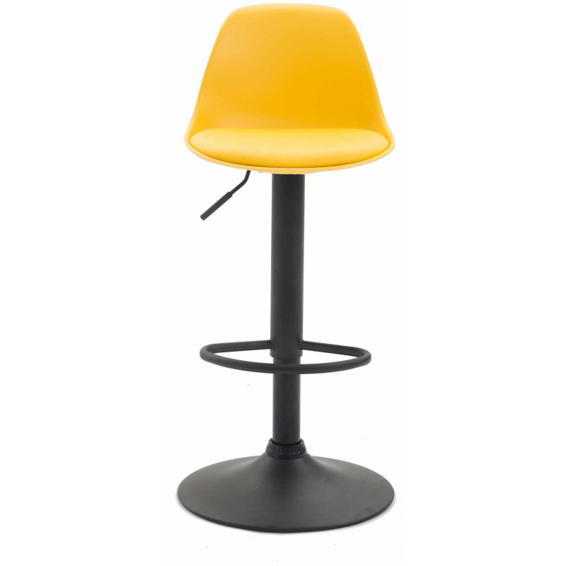 Tabouret de bar moderne en Polypropylène Jaune Polyuréthane Jaune Métal Noir Harvio - 2