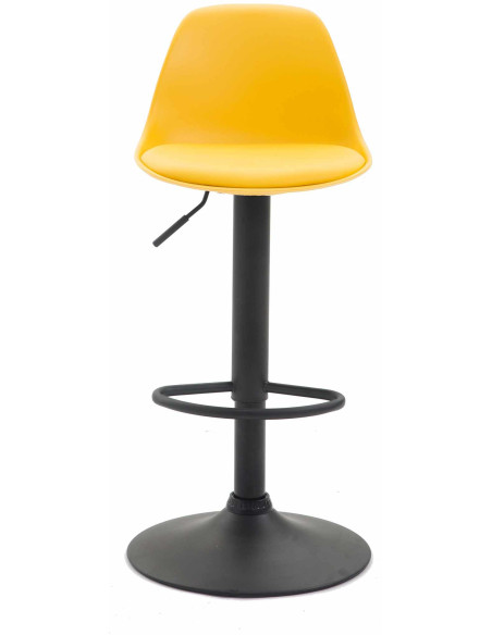 Tabouret de bar moderne en Polypropylène Jaune Polyuréthane Jaune Métal Noir Harvio - 2