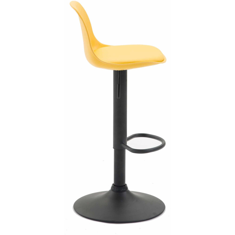 Tabouret de bar moderne en Polypropylène Jaune Polyuréthane Jaune Métal Noir Harvio - 3