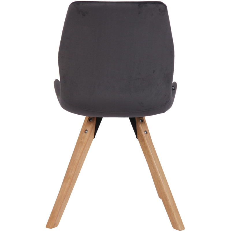 Chaise moderne scandinave en Velours Gris foncé Bois Naturel Dalsy - 5