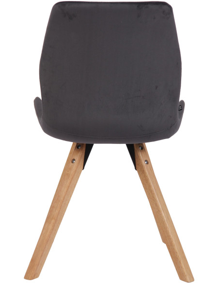 Chaise moderne scandinave en Velours Gris foncé Bois Naturel Dalsy - 5