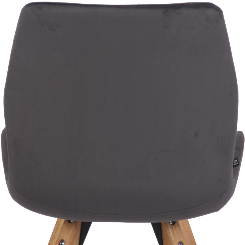 Chaise moderne scandinave en Velours Gris foncé Bois Naturel Dalsy - 7