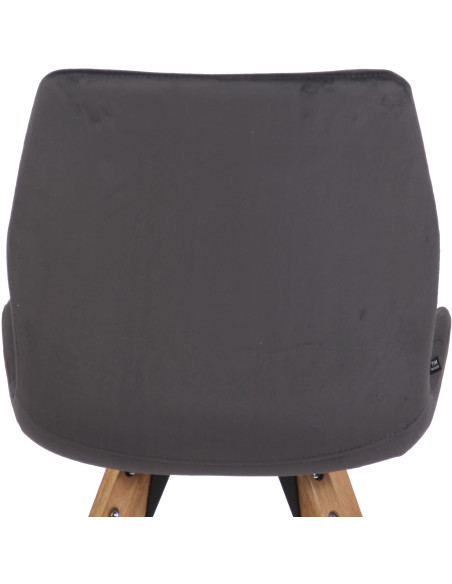 Chaise moderne scandinave en Velours Gris foncé Bois Naturel Dalsy - 7