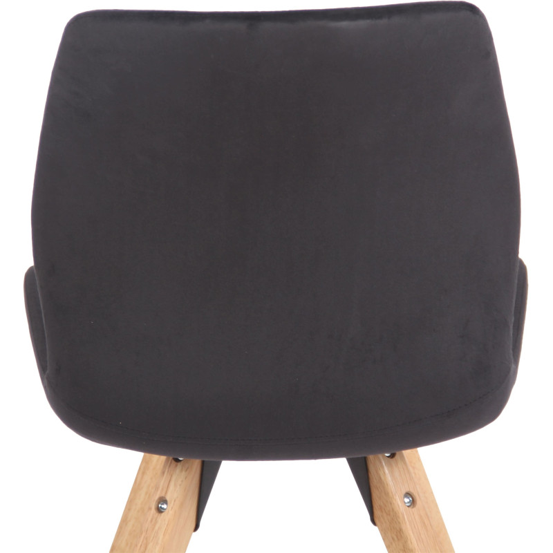 Chaise moderne scandinave en Velours Noir Bois Naturel Dalsy - 7