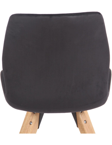 Chaise moderne scandinave en Velours Noir Bois Naturel Dalsy - 7