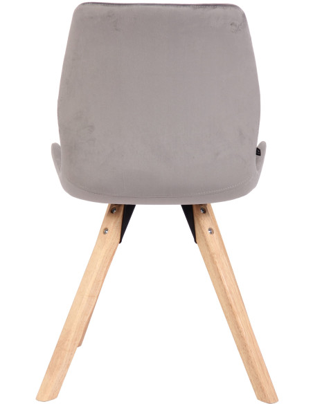 Chaise moderne scandinave en Velours Gris clair Bois Naturel Dalsy - 5