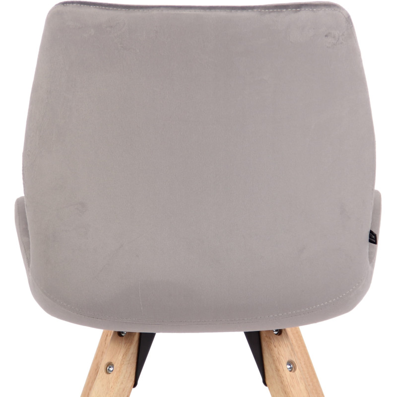 Chaise moderne scandinave en Velours Gris clair Bois Naturel Dalsy - 7