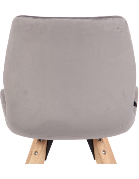 Chaise moderne scandinave en Velours Gris clair Bois Naturel Dalsy - 7