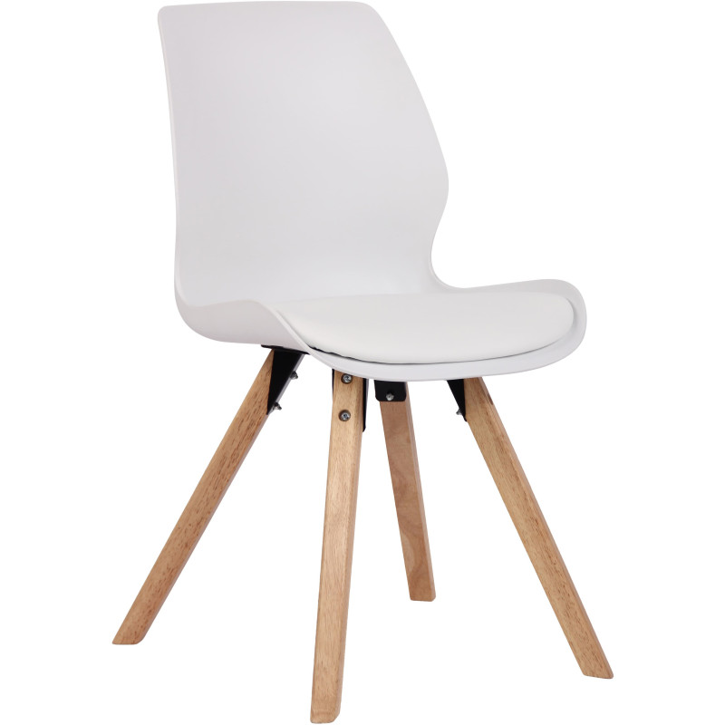 Chaise moderne scandinave en Polypropylène Polyuréthane Blanc Bois Naturel Dalsy - 1
