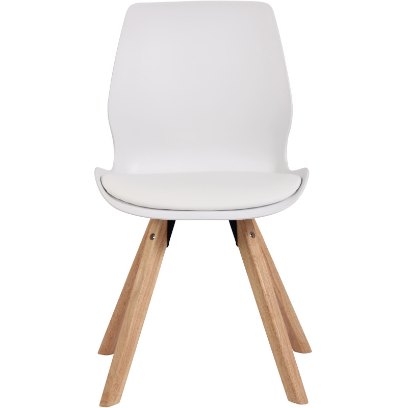 Chaise moderne scandinave en Polypropylène Polyuréthane Blanc Bois Naturel Dalsy - 2