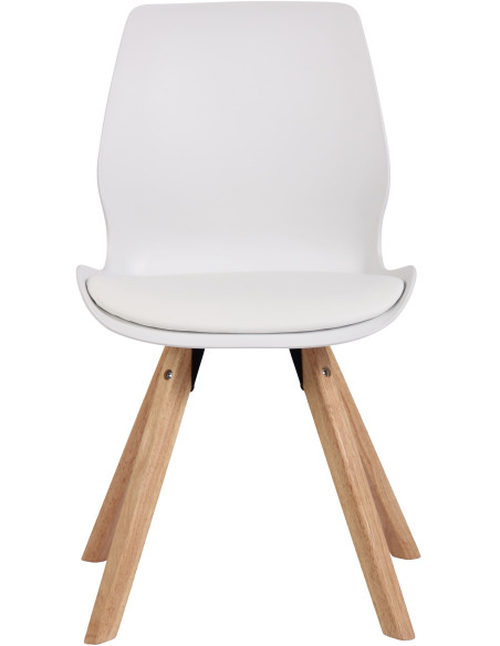 Chaise moderne scandinave en Polypropylène Polyuréthane Blanc Bois Naturel Dalsy - 2