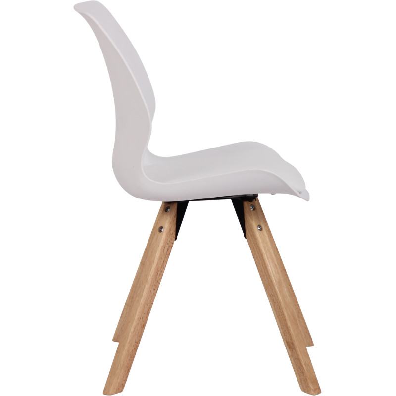 Chaise moderne scandinave en Polypropylène Polyuréthane Blanc Bois Naturel Dalsy - 3