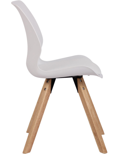 Chaise moderne scandinave en Polypropylène Polyuréthane Blanc Bois Naturel Dalsy - 3