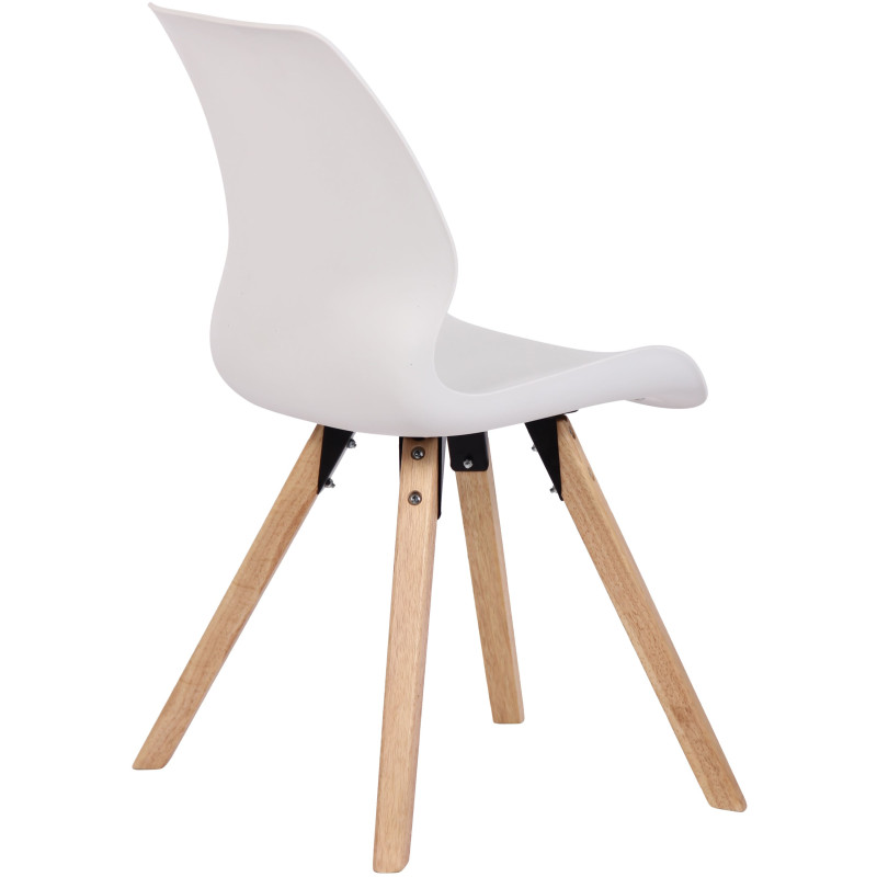 Chaise moderne scandinave en Polypropylène Polyuréthane Blanc Bois Naturel Dalsy - 4