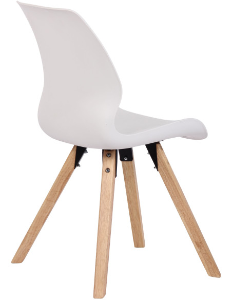 Chaise moderne scandinave en Polypropylène Polyuréthane Blanc Bois Naturel Dalsy - 4
