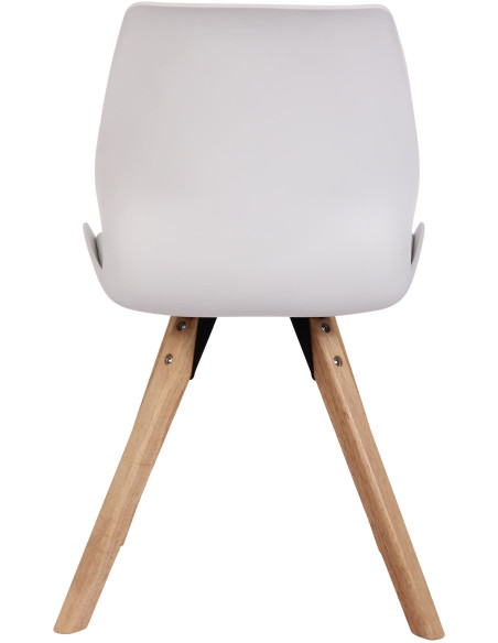 Chaise moderne scandinave en Polypropylène Polyuréthane Blanc Bois Naturel Dalsy - 5