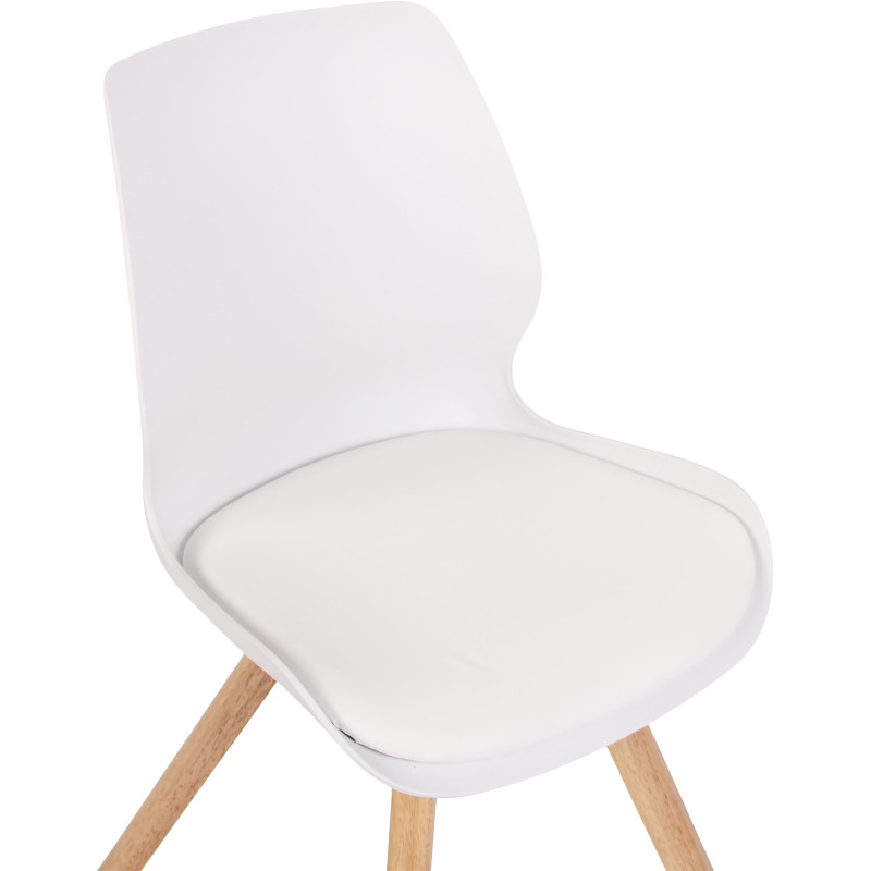 Chaise moderne scandinave en Polypropylène Polyuréthane Blanc Bois Naturel Dalsy - 6