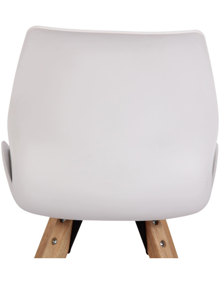 Chaise moderne scandinave en Polypropylène Polyuréthane Blanc Bois Naturel Dalsy - 7