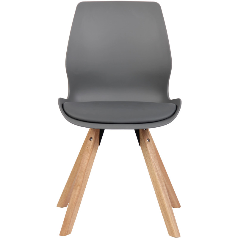 Chaise moderne scandinave en Polypropylène Polyuréthane Gris Bois Naturel Dalsy - 2