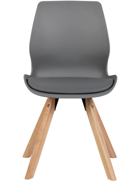 Chaise moderne scandinave en Polypropylène Polyuréthane Gris Bois Naturel Dalsy - 2