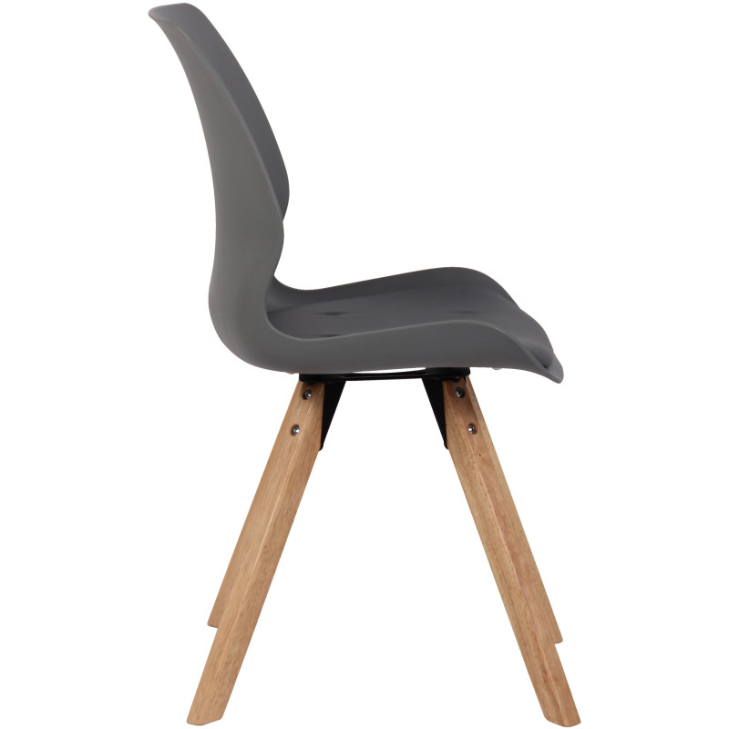 Chaise moderne scandinave en Polypropylène Polyuréthane Gris Bois Naturel Dalsy - 3