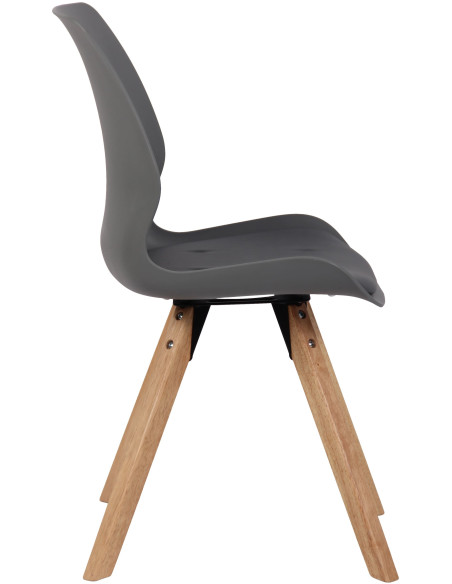 Chaise moderne scandinave en Polypropylène Polyuréthane Gris Bois Naturel Dalsy - 3