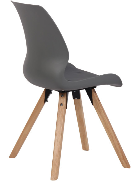 Chaise moderne scandinave en Polypropylène Polyuréthane Gris Bois Naturel Dalsy - 4