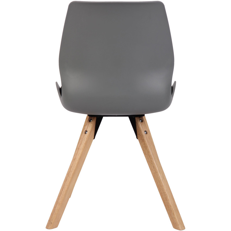 Chaise moderne scandinave en Polypropylène Polyuréthane Gris Bois Naturel Dalsy - 5