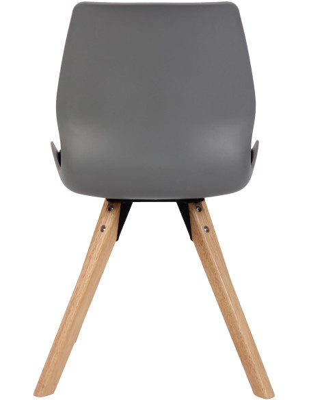 Chaise moderne scandinave en Polypropylène Polyuréthane Gris Bois Naturel Dalsy - 5