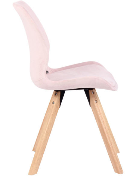 Chaise moderne scandinave en Velours Rose Bois Naturel Dalsy - 3