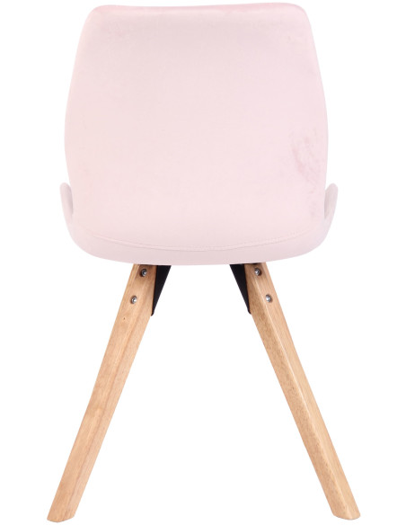 Chaise moderne scandinave en Velours Rose Bois Naturel Dalsy - 5