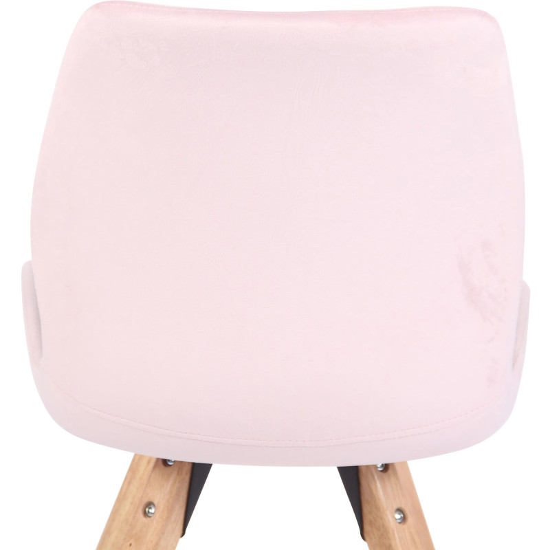 Chaise moderne scandinave en Velours Rose Bois Naturel Dalsy - 7