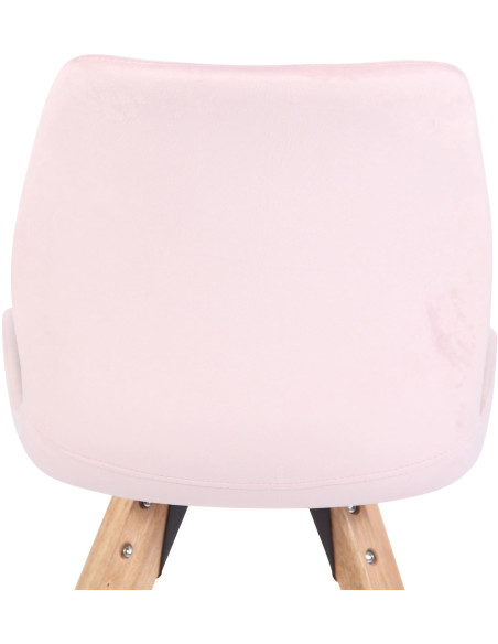 Chaise moderne scandinave en Velours Rose Bois Naturel Dalsy - 7