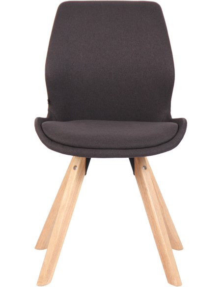 Chaise moderne scandinave en Tissu Noir Bois Naturel Dalsy - 2