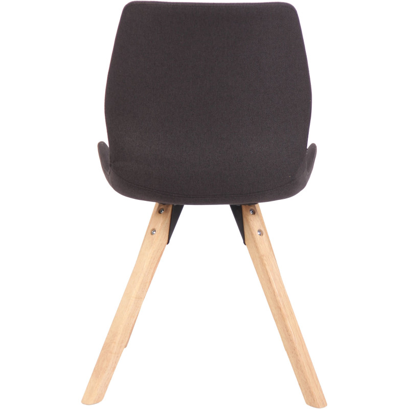 Chaise moderne scandinave en Tissu Noir Bois Naturel Dalsy - 5