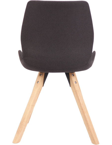 Chaise moderne scandinave en Tissu Noir Bois Naturel Dalsy - 5