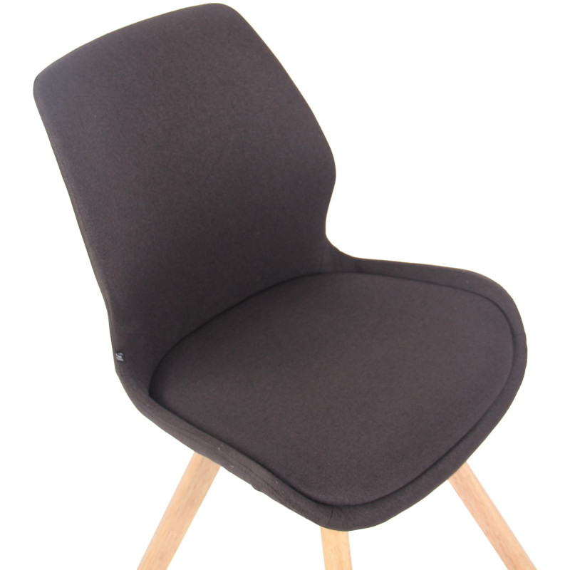 Chaise moderne scandinave en Tissu Noir Bois Naturel Dalsy - 6